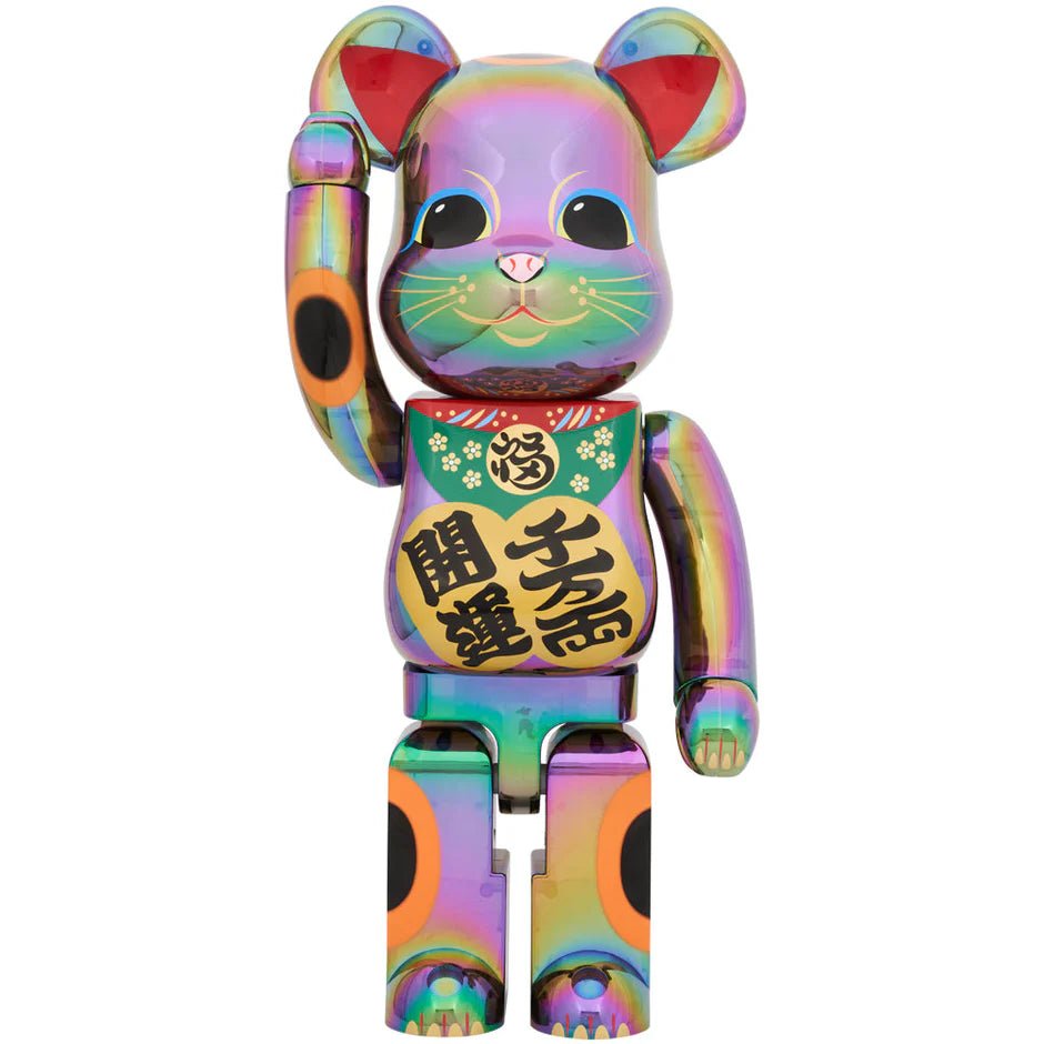 招き猫 開運・千万両 黒透明メッキ 1000% BE@RBRICK